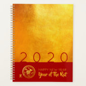 Red Gold Chinese Rat papieren versie 2020 moderne  Planner (Voorkant)