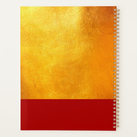 Red Gold Chinese Rat papieren versie 2020 moderne  Planner (Achterkant)