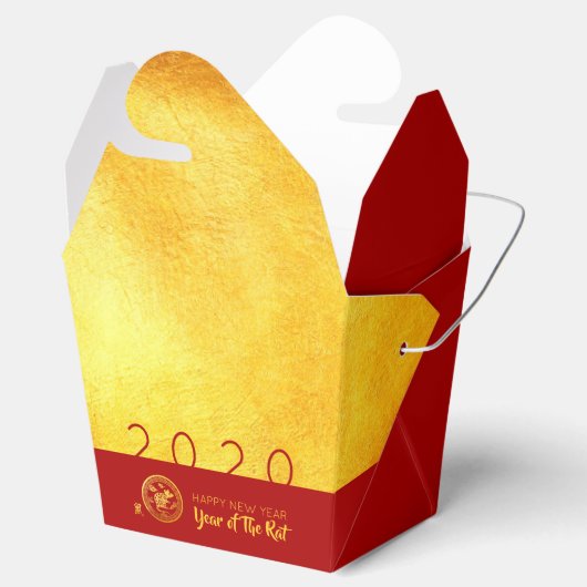Red Gold Chinese Rat papieren versie 2020 TOFB Bedankdoosjes (Geopend)