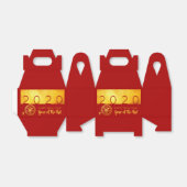 Red Gold Chinese Rat, papierversneden 2020 GFB Bedankdoosjes (Uitgevouwen)