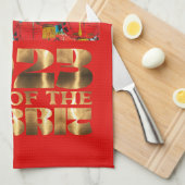 Red Gold Chinese waterkonijn nieuwjaar Theedoek (Quarter Fold)