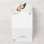 Red Gold Christelijk Cross-fotosjabloon Weddenscha All In One Uitnodiging (Buitenkant)