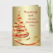 Red Gold Christelijk kerstfeest Feestdagen Kaart (Voorkant)