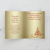 Red Gold Christelijk kerstfeest Feestdagen Kaart (Binnen)