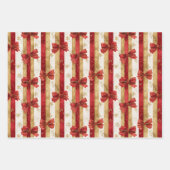 Red Gold Christmas Bows  Inpakpapier Vel (Voorkant 3)
