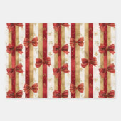 Red Gold Christmas Bows  Inpakpapier Vel (Voorkant)