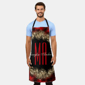 RED & GOLD CHRISTMAS SHIMMER CUSTOM MONOGRAM SCHORT (Gedragen)