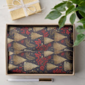 Red Gold Christmas Tartan Pattern#31 ID1009 Tissuepapier (Geschenk)