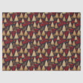 Red Gold Christmas Tartan Pattern#31 ID1009 Tissuepapier (Voorkant)