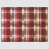 Red Gold Christmas Tartan Pattern#7 ID1009 Tissuepapier (Voorkant)