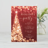 Red Gold Christmas Tree Company Vakantie Feest Kaart (Staand voorkant)