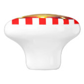 Red Gold Circus Striped Stripes Cool Unieke Custom Keramische Knop (Zijkant)