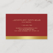 Red Gold Classy Theme Elegante Luxe Tekst Aangepas Visitekaartje (Achterkant)