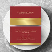 Red Gold Classy Theme Elegante Luxe Tekst Aangepas Visitekaartje