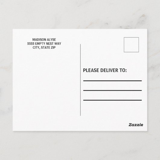 Red Gold College Trunk Graduk Party Foto Briefkaart (Achterkant)