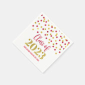 Red Gold Confetti Class of 2023 Napkins Servet (Hoek)