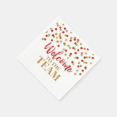 Red Gold Confetti Welkom bij Team Napkins Servet (Hoek)