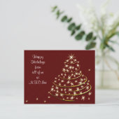 Red Gold Corporate Christmas Greeting Briefkaarten (Staand voorkant)