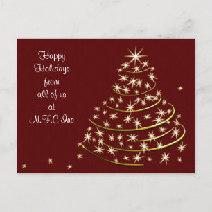 Red Gold Corporate Christmas Greeting Briefkaarten