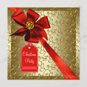 Red Gold Corporate Christmas Party Kaart