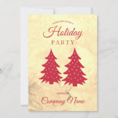 Red Gold Corporate Holiday Party - Uitnodiging (Voorkant)
