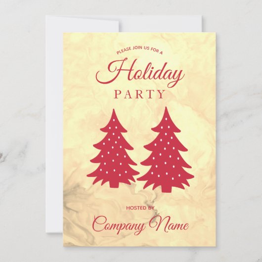 Red Gold Corporate Holiday Party - Uitnodiging (Voorkant)