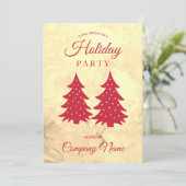 Red Gold Corporate Holiday Party - Uitnodiging (Staand voorkant)