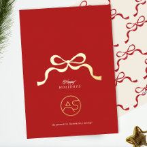 Red & Gold Corporate Logo Business Retro Bow