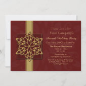 Red Gold Corporate - uitnodiging voor feestdagen (Voorkant)