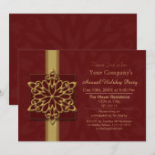 Red Gold Corporate - uitnodiging voor feestdagen (Voorkant / Achterkant)