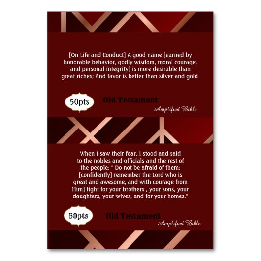 Red/Gold Courage Kaarten (Achterkant)