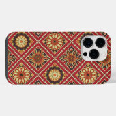 RED GOLD CREAM MANDALA PATTERN iPhone HOESJE (Achterkant horizontaal)