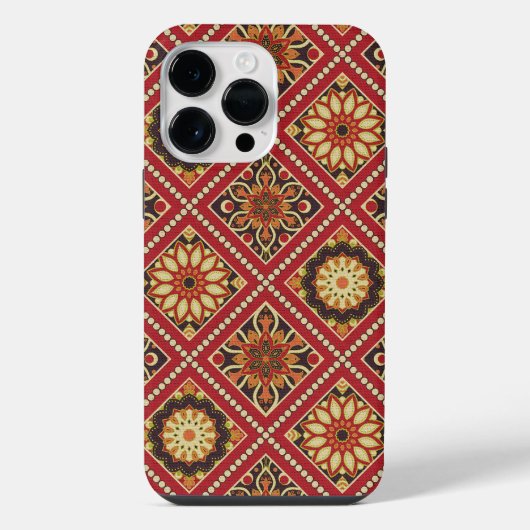RED GOLD CREAM MANDALA PATTERN iPhone HOESJE (Achterkant)