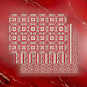 Red Gold Cream Quilt en Stripes Boerderij Chique Inpakpapier Vel