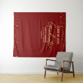 Red Gold CUSTOM Class Jaar achtergrond Afstuderen Wandkleed (In Situ (horizontaal))
