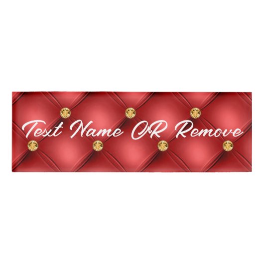 Red Gold Custom Name Label voorbeeld Naambadge (Voorkant)