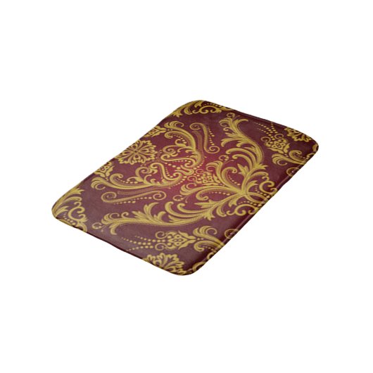 Red & Gold Damask 1 Badmat (Gekanteld)