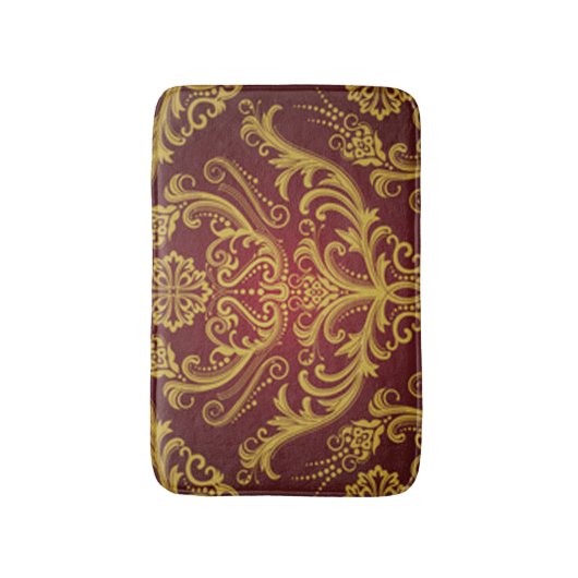 Red & Gold Damask 1 Badmat (Voorkant Verticaal)
