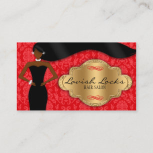 Red Gold Damask, Amerikaans Hair Stylist Visitekaartje