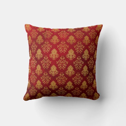Red & Gold Damask-behuizing Kussen (Achterkant)