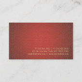 Red Gold Damask Glamoureuze Plain Luxury Trendy Visitekaartje (Achterkant)