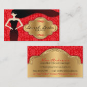 Red Gold Damask Hair Stylist Salon Visitekaartje (Voorkant / Achterkant)