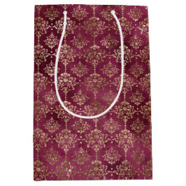 Red Gold Damask Medium Cadeauzakje