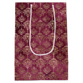 Red Gold Damask Medium Cadeauzakje (Achterkant)