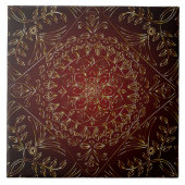 Red Gold Decorative Ceramic Tile Tegeltje (Voorkant)
