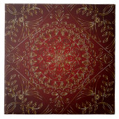 Red Gold Decorative Ceramic Tile Tegeltje (Voorkant)
