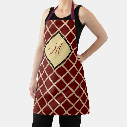 Red Gold Diamond Geometric Pattern Monogram Schort (Insitu)