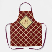 Red Gold Diamond Geometric Pattern Monogram Schort (Voorkant)