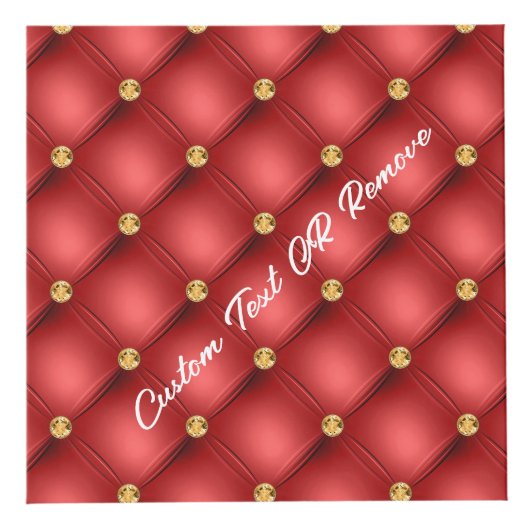 Red Gold Diamond Tufted Custom Text Name Cube Kubus (Rechts)