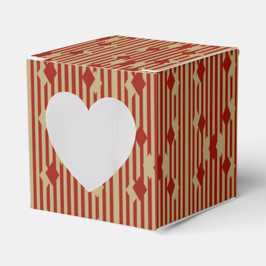 Red Gold Diamonds Favor Box Bedankdoosjes (Voorkant Zijde)